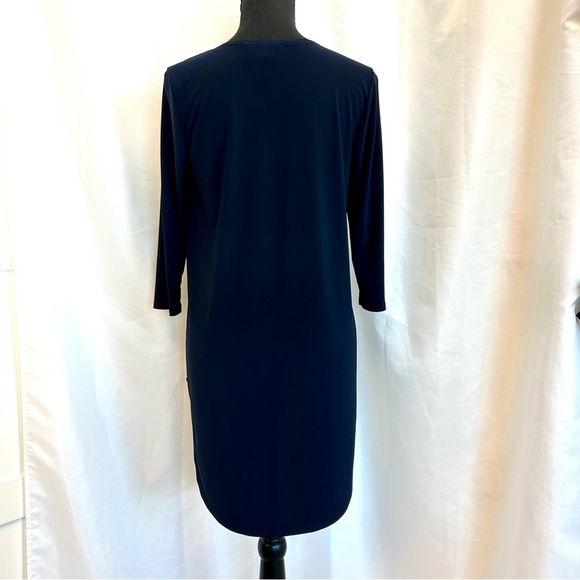 JOSEPH Ribkoff navy blue asymmetrical blouse Sz 6 - Picture 4 of 9